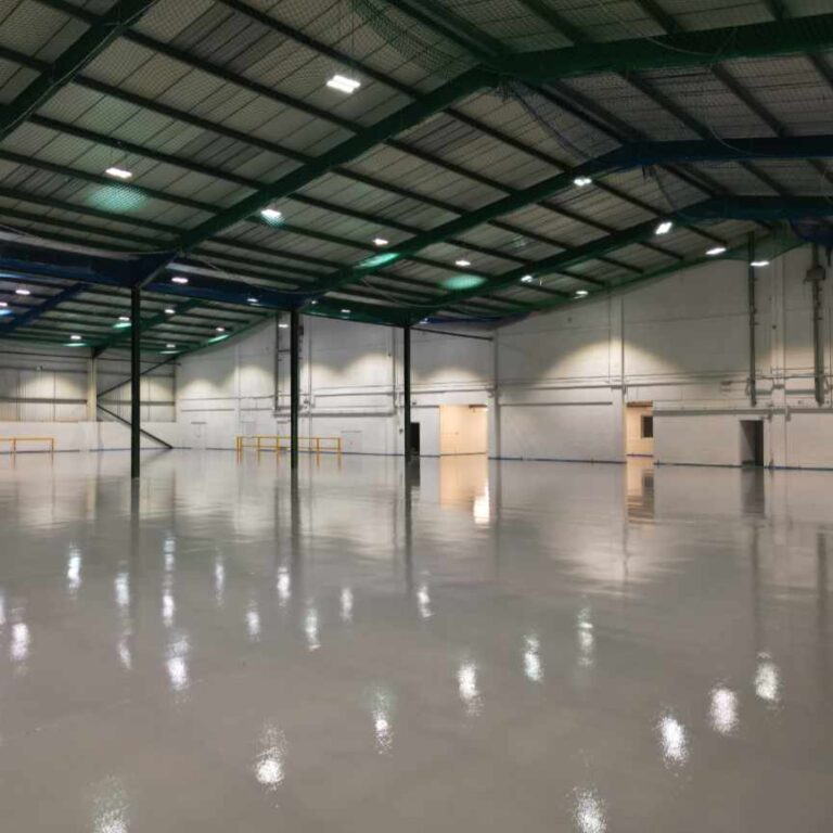 shiny warehouse floor